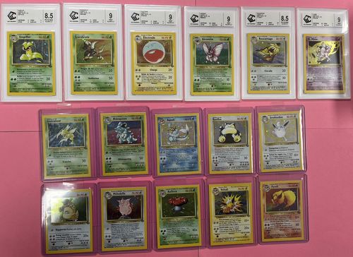 Série Cartes Pokémon Jungle Holo Square Cut Les 15 Cartes Dont 6 Cartes Gradée