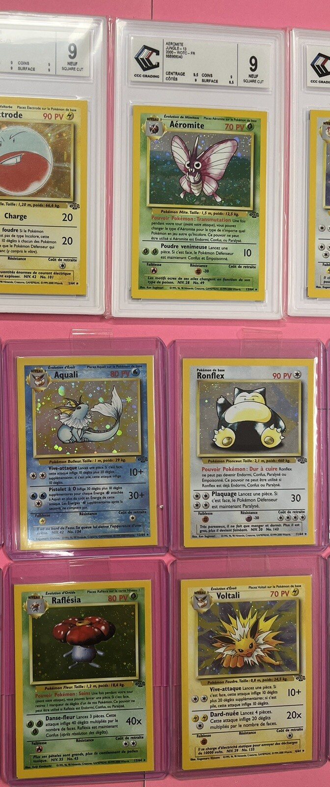 Série Cartes Pokémon Jungle Holo Square Cut Les 15 Cartes Dont 6 Cartes Gradée – Photo 4